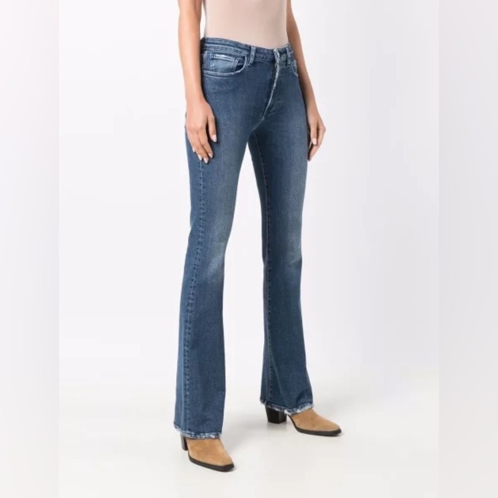 3x1 High rise kick flare jeans distressed WP0411102 color: ABBI